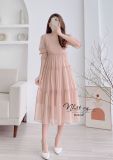  Đầm cổ tim dáng xòe tầng tay lỡ - D2630 