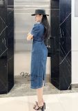  Đầm jean dáng dài kèm dây rời - D2636 