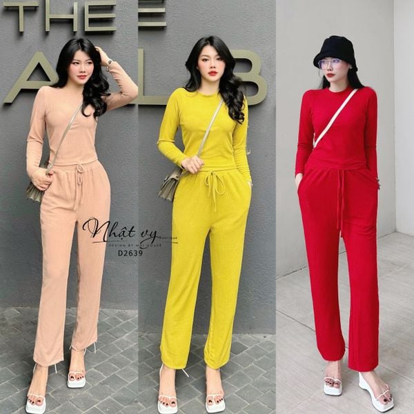  Set bộ thun áo cổ tròn dài tay - D2639 