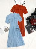 Đầm dập ly dáng ôm ngực viền bèo cách điệu - D2652 