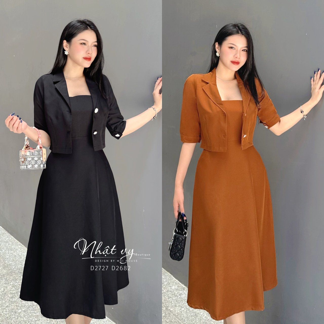  Đầm maxi 2 dây dáng xoè  - D2682 