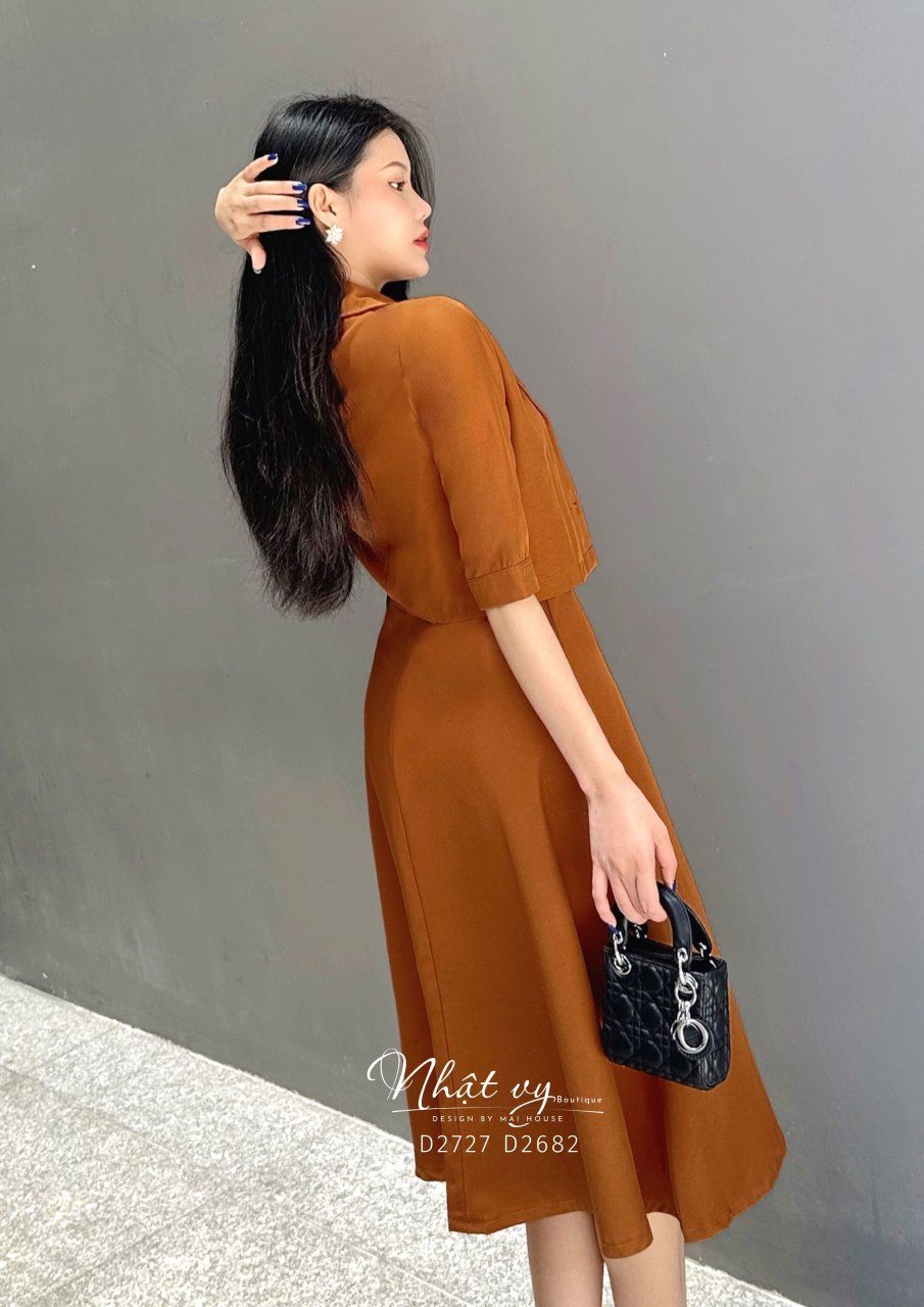  Đầm maxi 2 dây dáng xoè  - D2682 