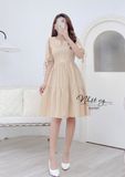  Đầm xếp ly ngực tay lửng dáng babydoll - D2701 