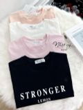  Áo thun form dáng suông in chữ stronger - D2703 