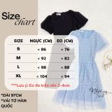  Đầm babydoll cổ tròn tay bí - D2761 