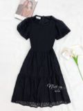  Đầm babydoll cổ tròn tay bí - D2761 