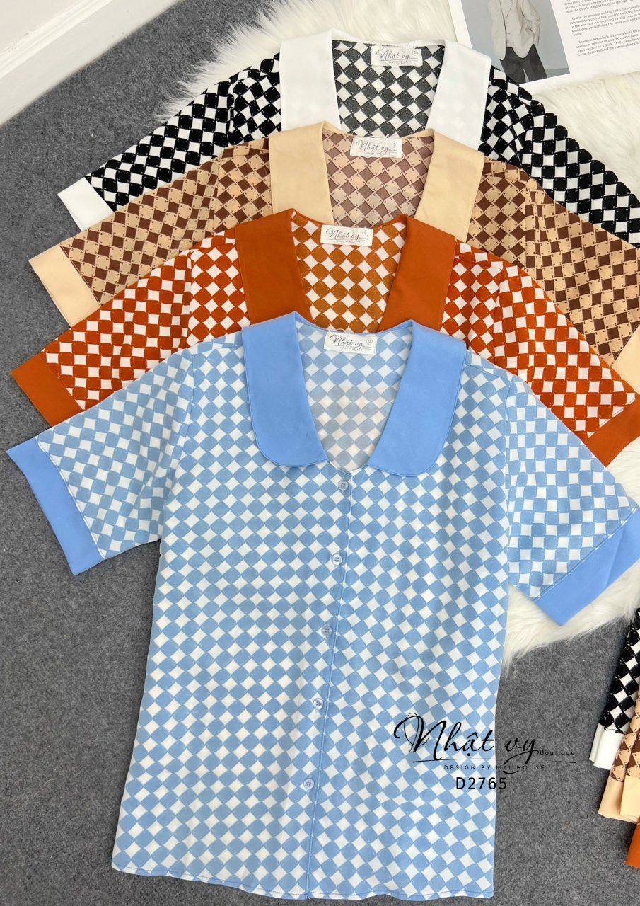  Set bộ cổ sen họa tiết quần dài phối cổ - D2765 