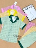  Set bộ lửng cổ pijama phối - D2768 