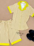  Set bộ lửng cổ pijama phối - D2768 