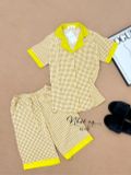  Set bộ lửng cổ pijama phối - D2768 