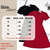  Đầm cổ tròn phối bèo lá cách điệu - D2833 