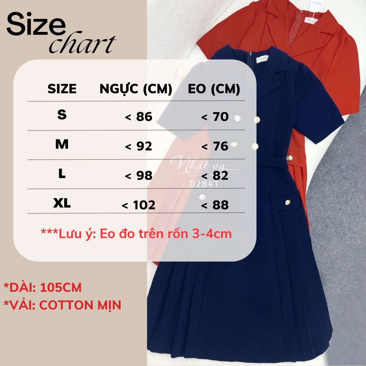  Đầm cổ vest thắt dây belt đính cúc giả - D2841 