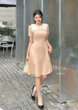  Đầm cổ bèo cài nút form dáng xoè - D2843 
