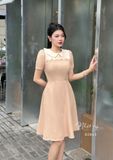  Đầm cổ bèo cài nút form dáng xoè - D2843 