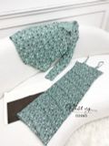  Set đầm hoa phối áo sơ mi dài tay - D2860 