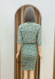  Set đầm hoa phối áo sơ mi dài tay - D2860 