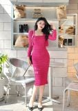  Set đầm thun ôm phối áo khoác form ngắn - D2868 