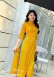  Áo dài lụa hoa tay lỡ - D2932 