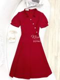  Đầm cổ sơ mi cách điệu dáng ôm đính cúc giả - D2960 