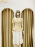  Áo peplum cổ phối viền bèo cách điệu - D3045 