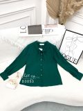  Áo sơ mi dài tay cổ bèo cài nơ cách điệu - D3053 