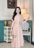  Set đầm 2 dây phối áo khoác cổ vest - D3083 