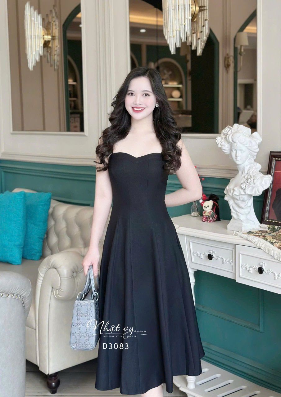  Set đầm 2 dây phối áo khoác cổ vest - D3083 