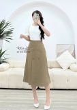  Chân váy chữ A dáng dài đính cúc giả - D3108 