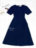  Đầm peplum cổ vuông đính nút kiểu - D3112 
