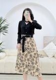  Chân váy hoa dáng dài thắt dây eo rời - D3115 