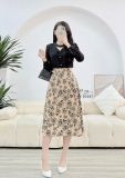  Chân váy hoa dáng dài thắt dây eo rời - D3115 