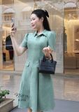  Đầm cổ sơ mi form dáng xoè đắp túi giả - D3116 