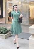  Đầm cổ sơ mi form dáng xoè đắp túi giả - D3116 