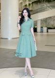  Đầm cổ sơ mi form dáng xoè đắp túi giả - D3116 