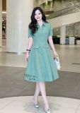  Đầm cổ sơ mi form dáng xoè đắp túi giả - D3116 
