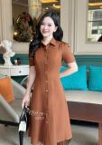  Đầm cổ sơ mi form dáng ôm cài cúc gỗ - D3131 