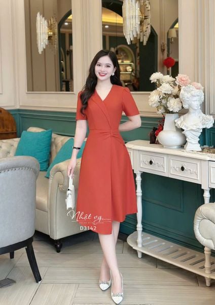  Đầm nhún eo cách điệu form dáng ôm - D3142 