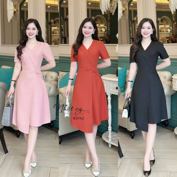  Đầm nhún eo cách điệu form dáng ôm - D3142 