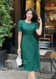  Đầm cổ tròn nhấn eo cách điệu form dáng xoè - D3146 