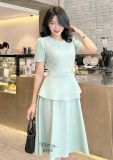 Đầm peplum cổ tròn form dáng xoè - D3152 
