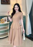  Đầm peplum cổ tròn form dáng xoè - D3152 