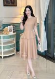  Đầm peplum cổ tròn form dáng xoè - D3152 