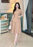  Đầm peplum cổ tròn form dáng xoè - D3152 