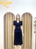  Đầm peplum cổ V đính nút giả - D3158 