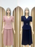  Đầm peplum cổ V đính nút giả - D3158 