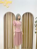  Đầm peplum cổ V đính nút giả - D3158 