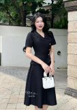  Đầm peplum cổ vest đính nút kiểu form dáng xoè - D3170 