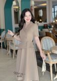  Đầm peplum cổ vest đính nút kiểu form dáng xoè - D3170 