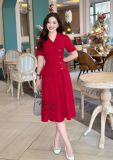  Đầm peplum cổ vest đính nút kiểu form dáng xoè - D3170 