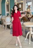  Đầm peplum cổ vest đính nút kiểu form dáng xoè - D3170 